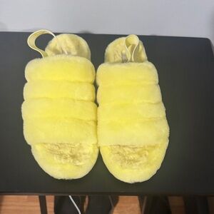 UGG Bright Yellow Fuzzy Slippers
